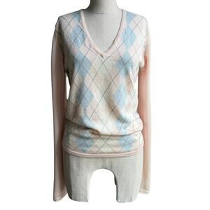 Pringle of Scotland Argyle Sweater Extra Fine Merino Wool Made in Portugal
